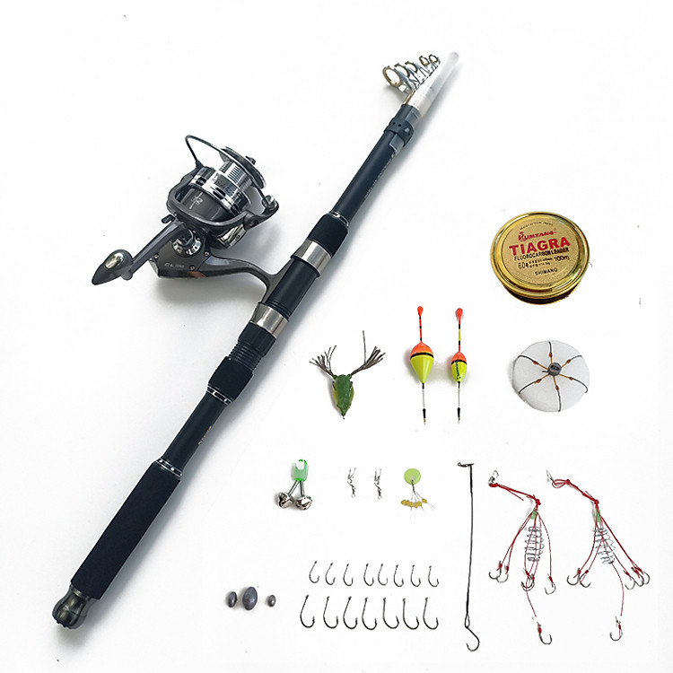 Bộ Cần câu cá cacbon + Máy câu CL7000 + Tặng kèm 11 phụ kiện (TPB108)