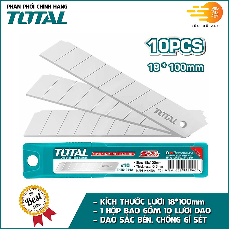 Dao rọc giấy TOTAL THT511816 (lưỡi 18mm x 100mm)
