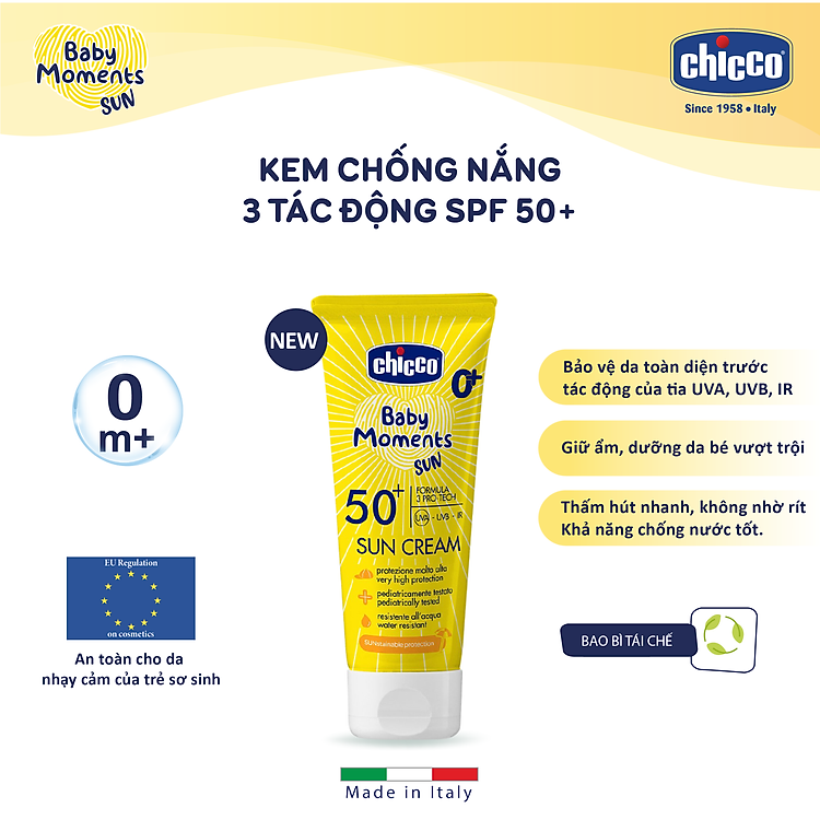 Kem chống nắng Chicco SPF 50+ Chính hãng Tiết kiệm - Hình ảnh 4