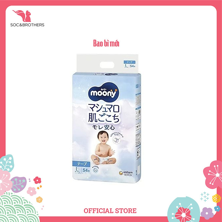 Bỉm dán Moony xanh tiêu chuẩn size L54
