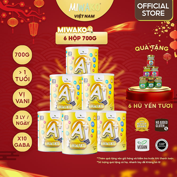 Tham Khảo tại ConCung: Sữa Hạt Thực Vật MIWAKO A+ 700g x6 Tin cậy , nhận ngay nhiều Ưu đãi