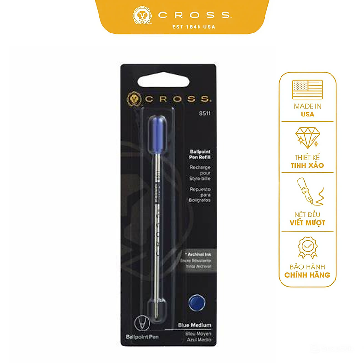 Ruột Bút Bi CROSS (mực xanh, ngòi trung)