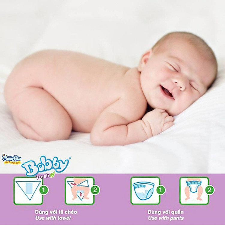 Miếng lót sơ sinh Bobby NB2 60 miếng Chính hãng Ưu đãi - Hình ảnh 5