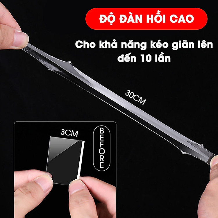 Băng Keo Nano Dán 2 Mặt (Dài 3m, Rộng 3cm) - Ảnh 6