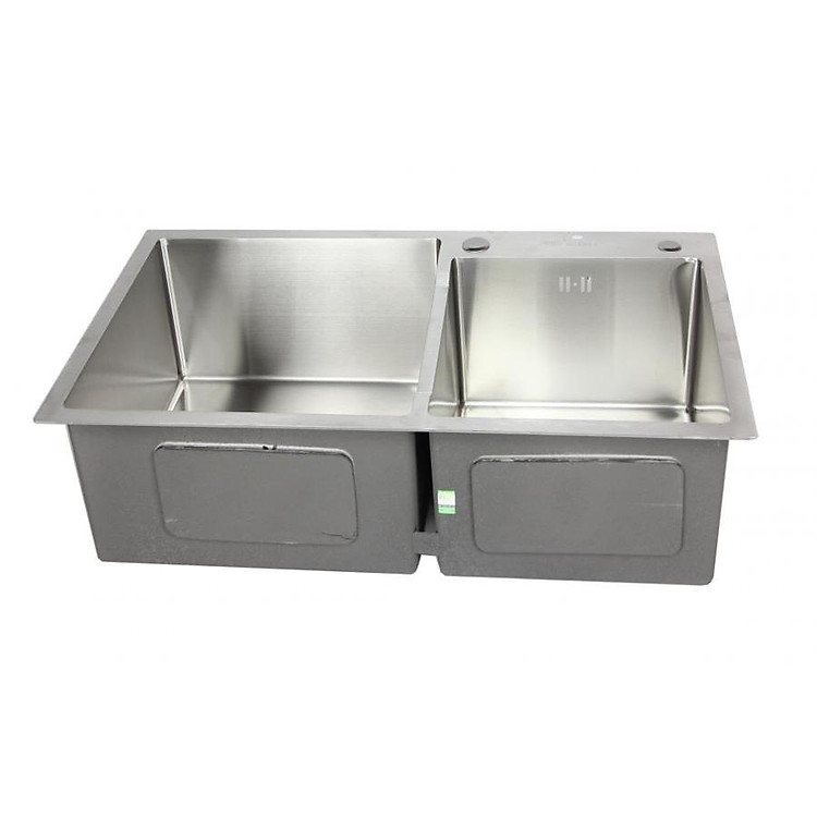 Chậu rửa bát hai hố lệch PIENO P8245L simple inox sus 304