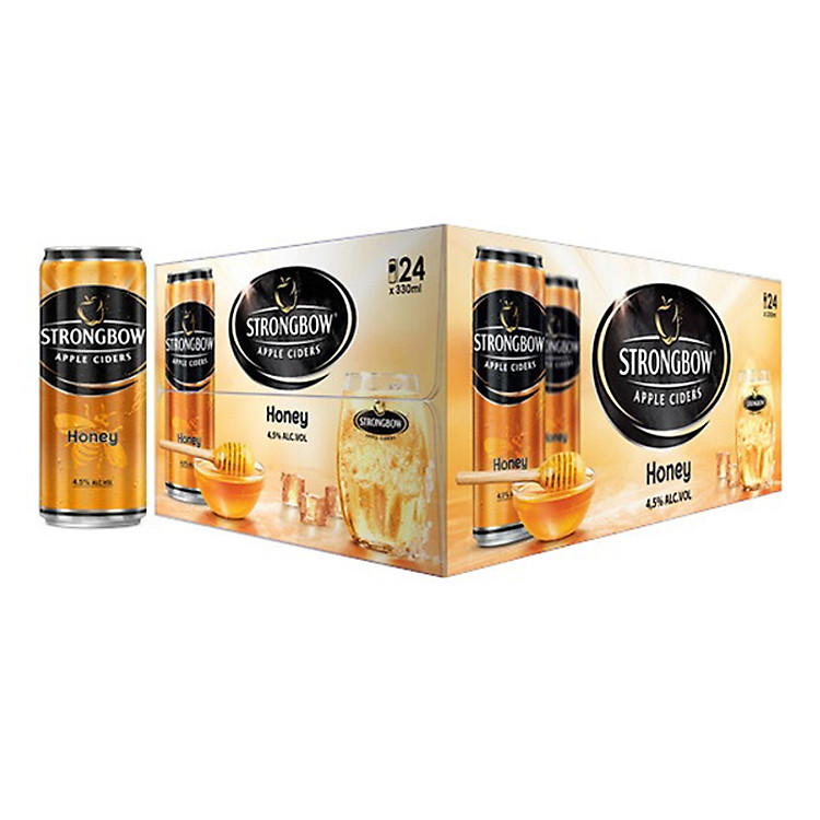 Thùng 24 Lon Cao Strongbow Vị Mật Ong (330ml / Lon)
