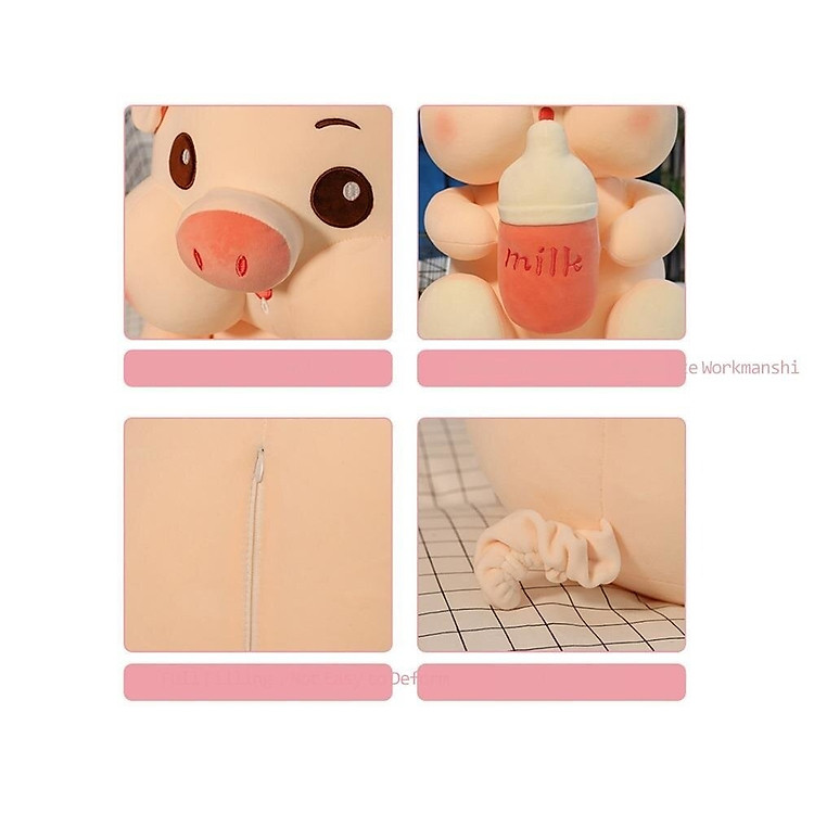 Thú nhồi bông lợn bú bình dễ thương Chính hãng Giá rẻ - Hình ảnh 4