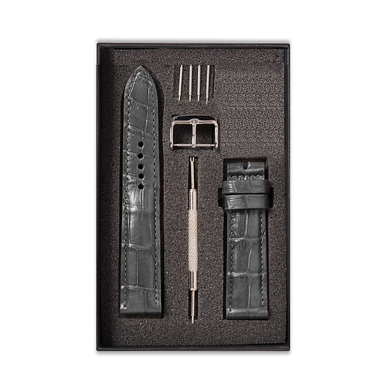 Dây đeo đồng hồ Da Cá Sấu Xám Size 19/20/21/22 - Dây Đeo Da Cá Sấu Thật 100% - Bảo Hành 12 Tháng