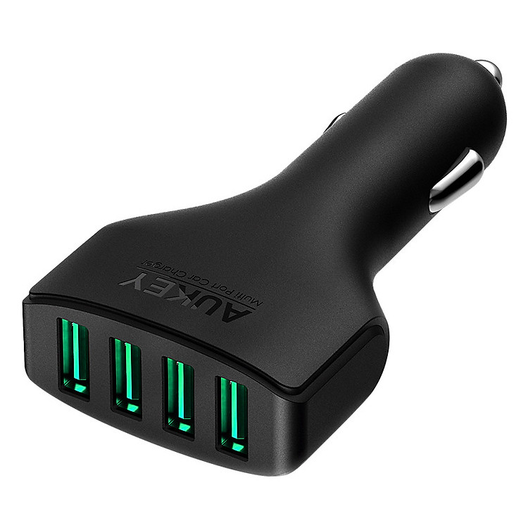 Adapter Sạc Xe Hơi 4 Cổng 48W Aukey CC-01 (Đen) - Hàng Chính Hãng