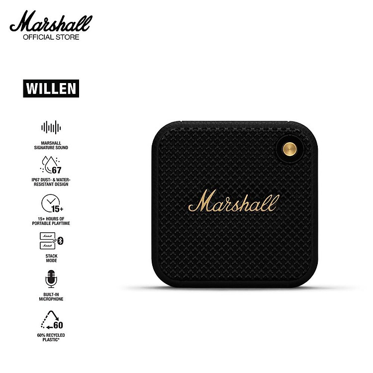 Mua Loa Bluetooth Marshall Willen Portable - Hàng chính hãng - Black & Brass tại Marshall Official Store