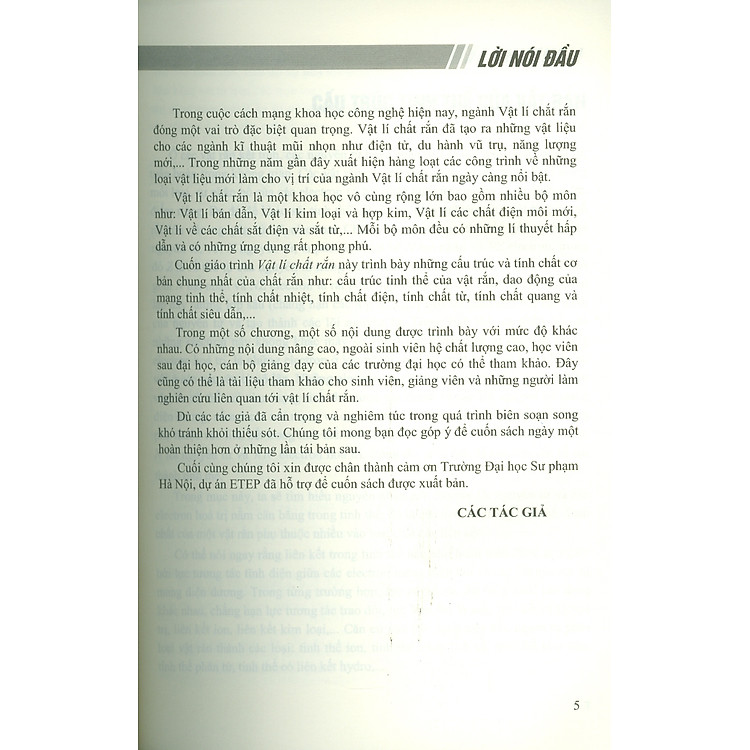 Giáo trình Vật lí chất rắn - Nguyễn Thế Khôi (Chủ biên) - Ảnh 5