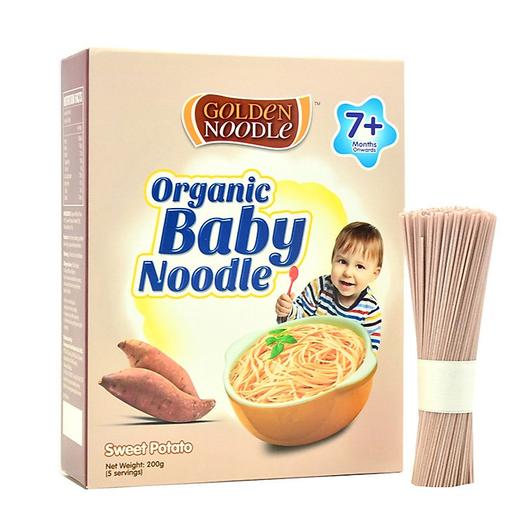 Mì sợi hữu cơ cho bé vị khoai lang 200g - Golden