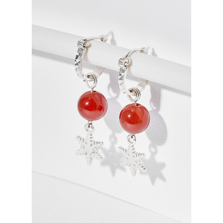 Bông tai hoa tuyết đá thiên nhiên - Ngọc Quý Gemstones