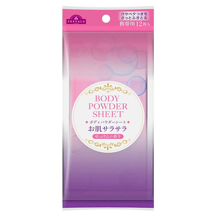 Khăn giấy ướt lau toàn thân hương nước hoa Topvalu - Gói 12 Miếng