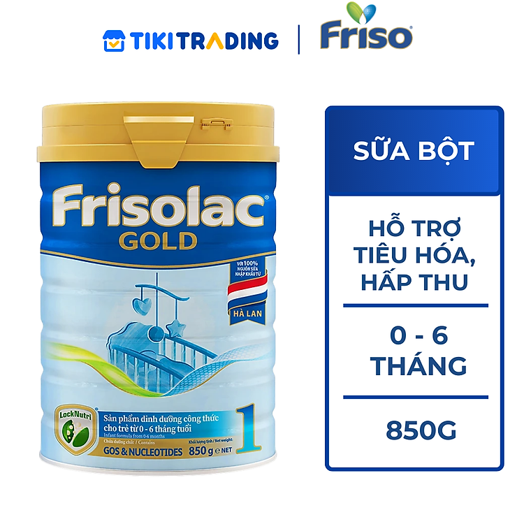 Sữa Bột Frisolac Gold 1 850g Dành Cho Trẻ Từ 0 - 6 Tháng Tuổi