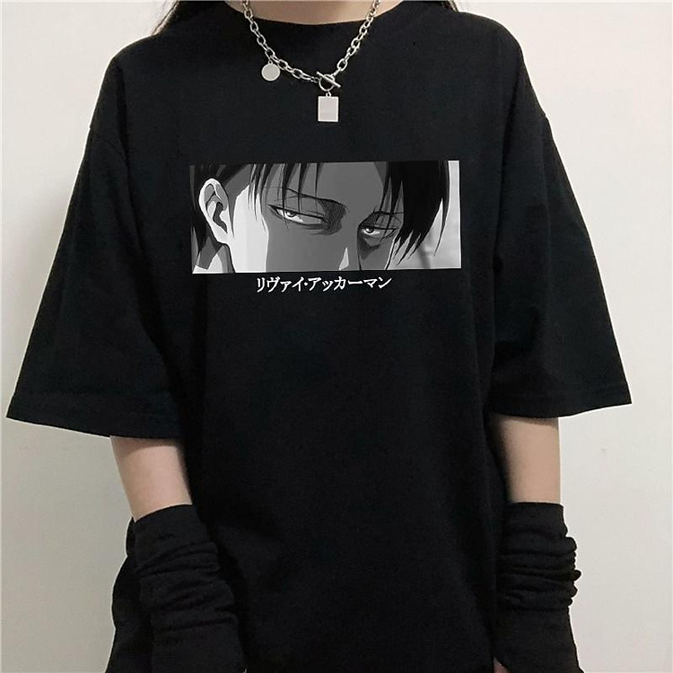 Nhật Bản Anime Attack on Titan Women T-shirt Levi Ackerman Punk Eye