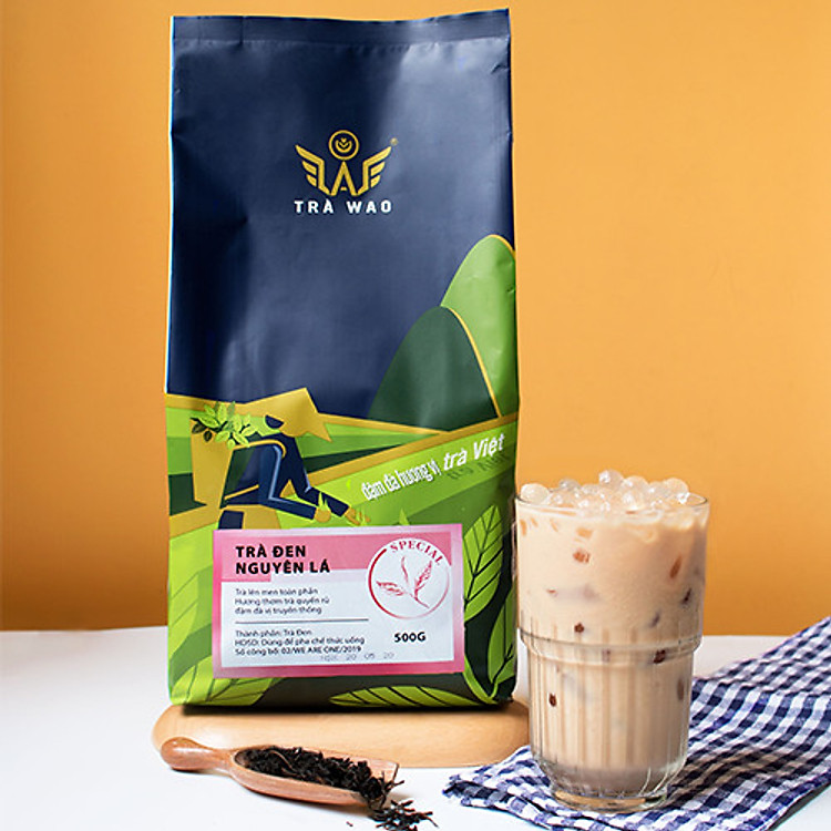 Trà Đen Nguyên Lá WAO (0,5kg/túi) pha trà sữa Việt Nam đậm vị trà