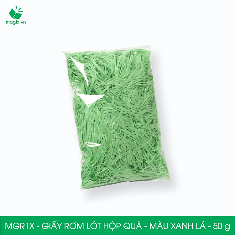 Giấy rơm lót hộp quà màu xanh lá (100g) - Ảnh 2