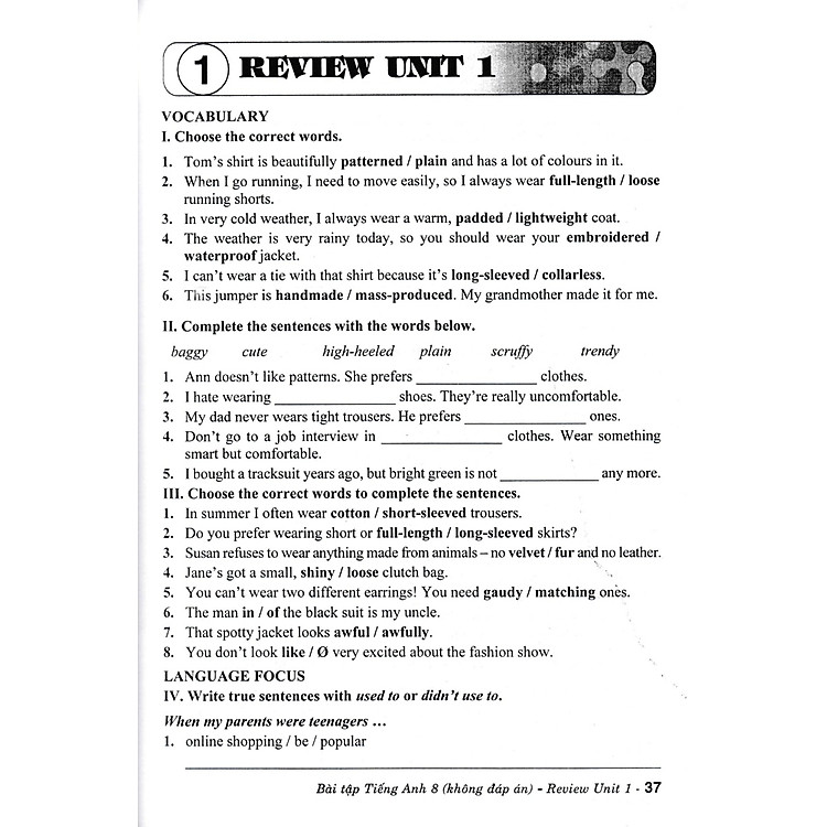 Bài Tập Tiếng Anh 8 - Không Đáp Án (Chân Trời Sáng Tạo) - Ảnh 7