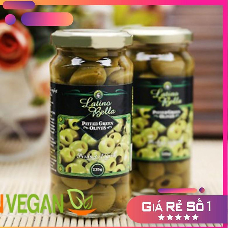 TRÁI ÔLIU XANH, ĐEN TÁCH HẠT NGÂM HIỆU LATINO BELLA Nhập Khẩu Tây Ban Nha