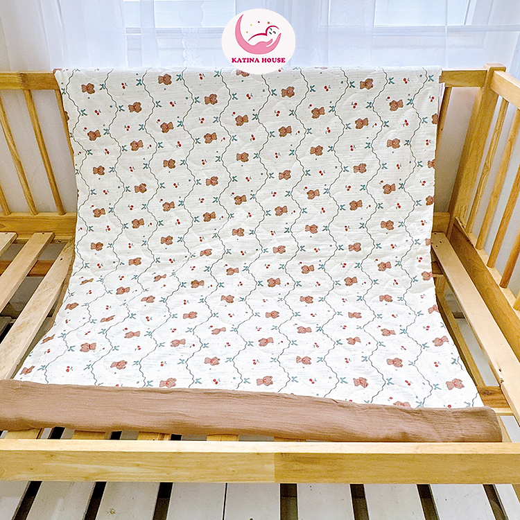Chăn mền cho bé Katina House 1mx1m3, vải muslin cao cấp mềm mại, mát, thấm hút tốt