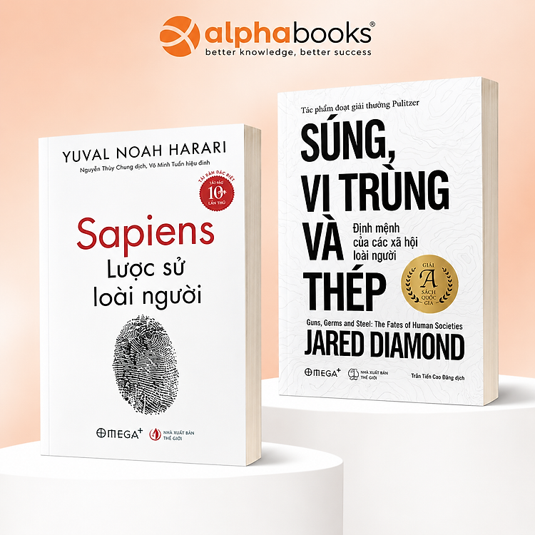 Combo Sapiens - Lược Sử Loài Người + Súng, Vi Trùng Và Thép ( Bản Bỏ Túi ) - Alpha Books