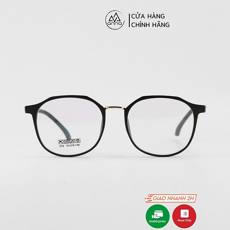 Gọng kính mắt thời trang nam nữ ANNA dáng tròn chất liệu nhựa dẻo cao cấp 350HQ013