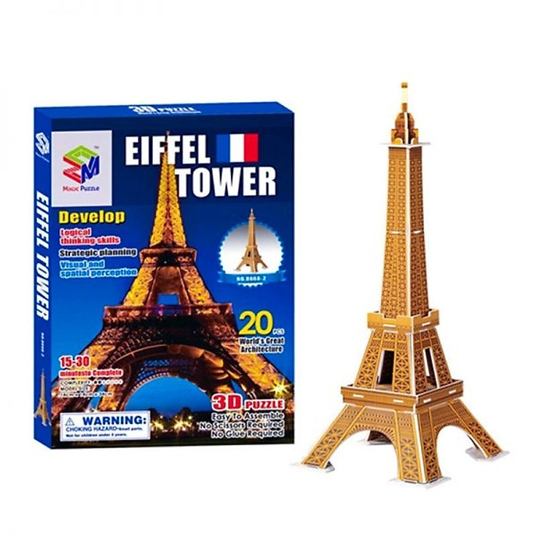 Mô Hình Giấy 3D Magic Puzzle: Tháp Eiffel B668-2 (20 Chi Tiết)