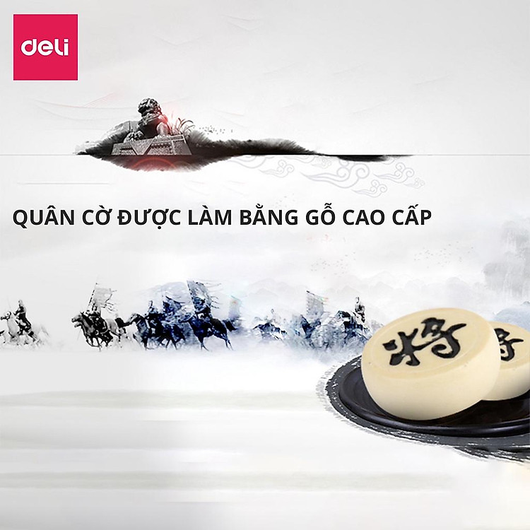 Bàn cờ tướng Deli giấy kèm quân nhựa Chính hãng Giá tốt - Hình ảnh 5