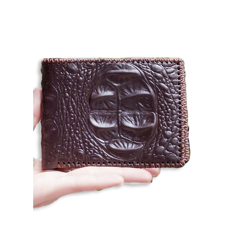 Ví Da Nam Vân Cá Sấu Cao Cấp - Dang Ngang