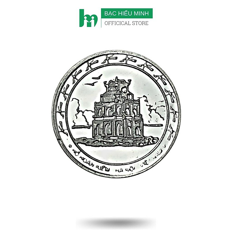 Đồng Xu Đánh Gió Bạc Ta S999 Hình Rùa Hồ Gươm (Loại To)