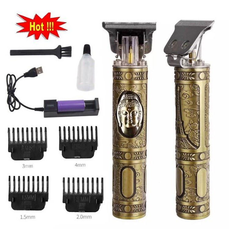 Tông đơ cắt tóc cạo râu chấn viền cắt tóc nam chuyên dụng pin rời dễ dàng thay thế
