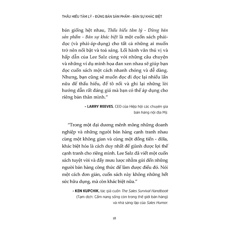Thấu Hiểu Tâm Lý - Đừng Bán Sản Phẩm - Bán Sự Khác Biệt - Ảnh 5