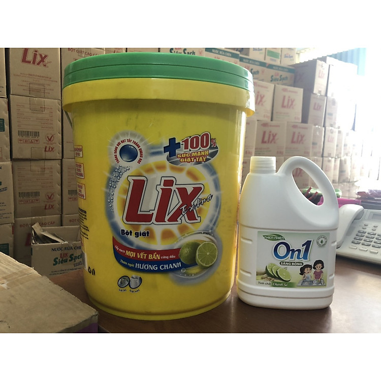 Bột Giặt Lixe Xô Chanh 10kG -tặng kèm nước rửa chén 1,5kg