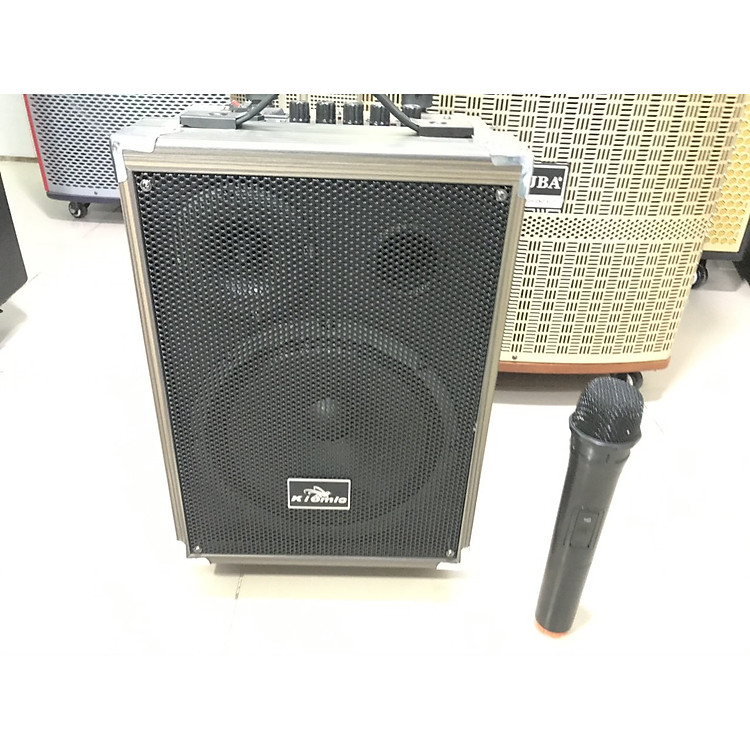 Loa Kéo Karaoke Bluetooth Kiomic Q8 Vân Gỗ Điều Chỉnh Bass, Treble - Hàng Chính Hãng