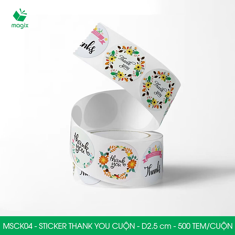 Sticker Thank You Tròn (500 cái) - Ảnh 5