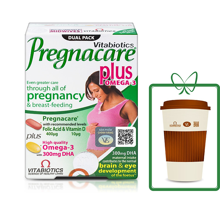 Thực phẩm bảo vệ sức khỏe PREGNACARE Plus Omega-3 - Bổ sung Vitamin & Khoáng chất cho Phụ nữ mang thai & cho con bú - HÀNG CHÍNH HÃNG - CÓ TEM CHÍNH HÃNG - Hộp 56 viên nén/nang - KÈM QUÀ TẶNG