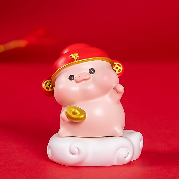 Mô hình heo thần tài cưỡi mây trang trí ô tô