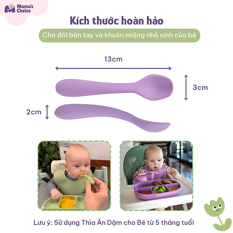 Thìa Ăn Dặm Silicone Mama's Choice 2023 Chính hãng Giá rẻ - Hình ảnh 4