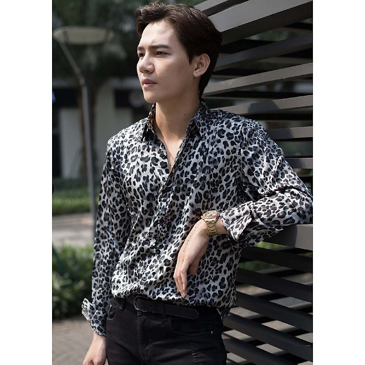 Áo sơ mi nam họa tiết da báo cực đẹp