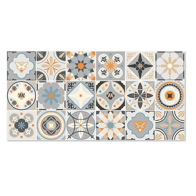 Decal gạch bông hoa văn cổ điển dán bếp bền đẹp GB-025 KT 120 x 60 cm