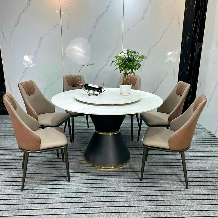 Bộ bàn ăn mặt đá nhập khẩu sang trọng, hiện đại CTL06 Juno Sofa nhiều lựa chọn