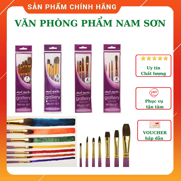 Bộ Cọ Vẽ Màu Nước Mont Marte Gallery (4 cọ)