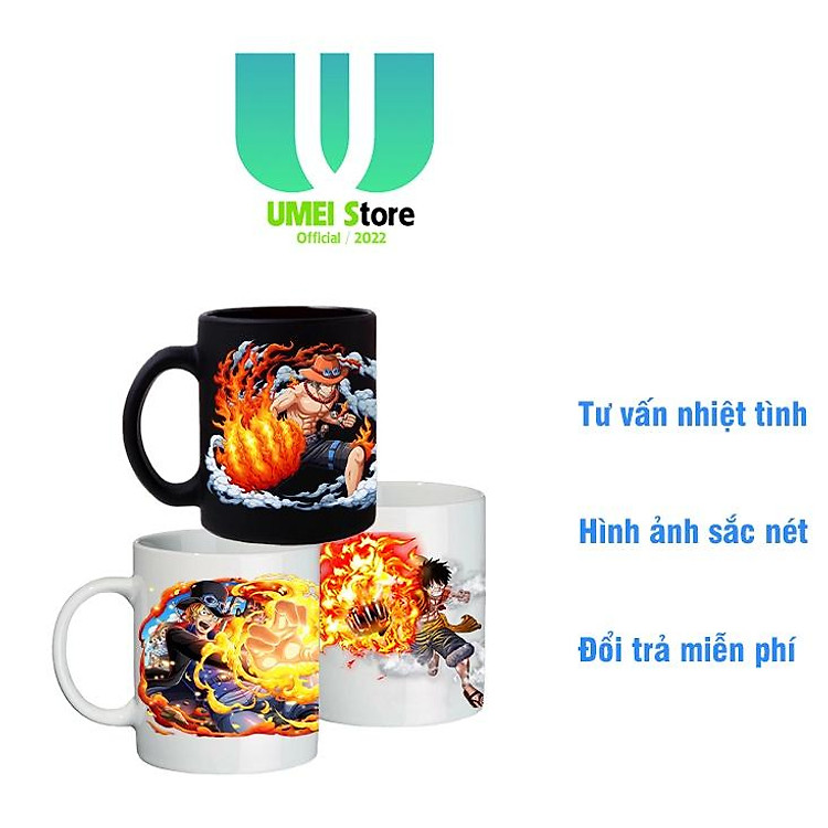 (24 Mẫu)_OP Cốc sứ in hình Anime One Piece Luffy Ace Vua Hải Tặc Cốc uống nước đẹp làm quà tặng độc đáo và ý nghĩa