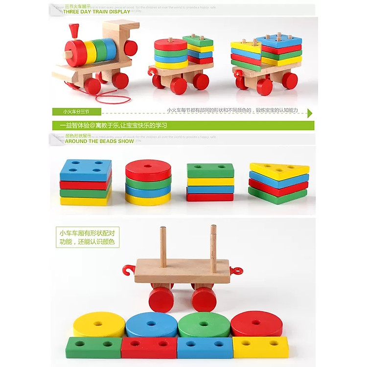 Đồ chơi tàu hoả lắp ráp gỗ Chính hãng Giá rẻ - Hình ảnh 4