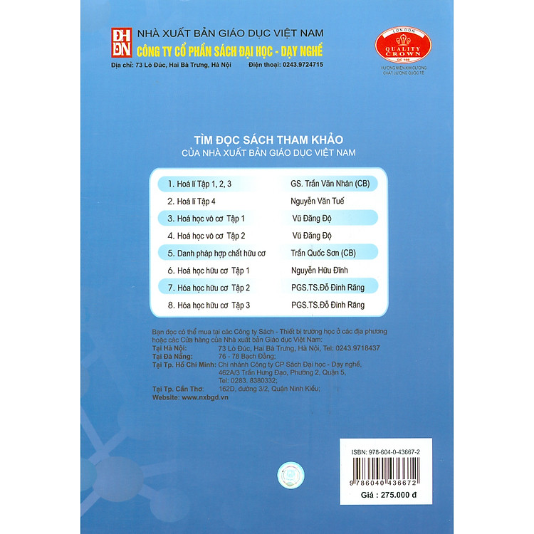 Hoá Học Hữu Cơ, Tập 1 (Tái bản) - Ảnh 2
