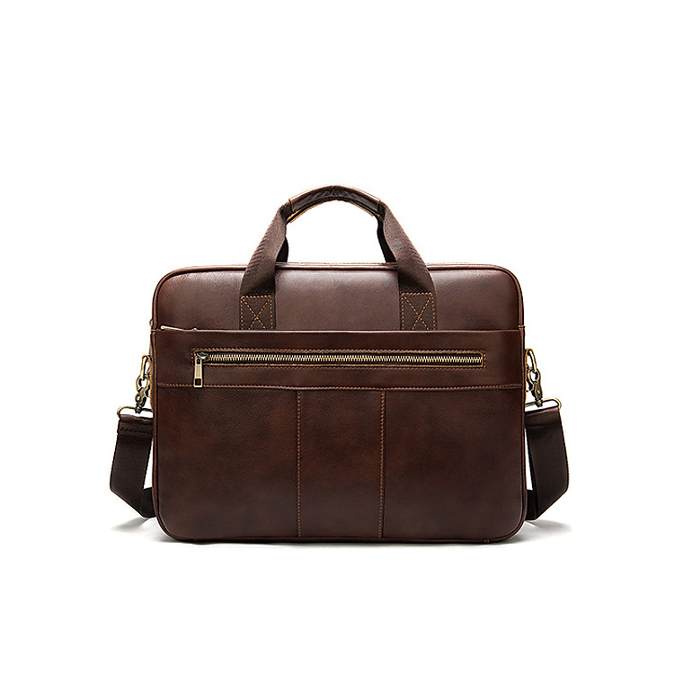 Cặp Công Sở Nam Da Bò Marrant - BHM8523 Cà phê Da bò thật, Vừa laptop 14". Hàng chính hãng