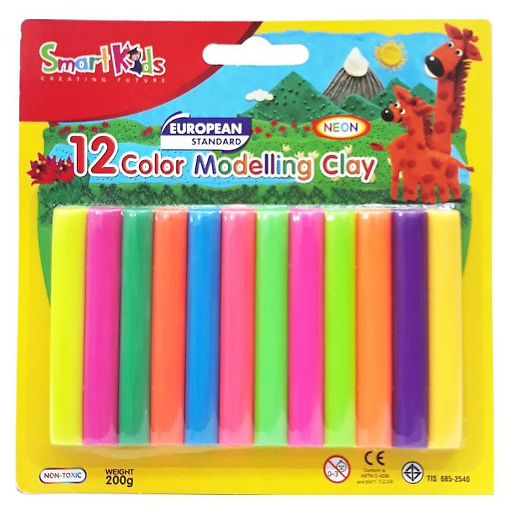 Sáp Nặn 12 Màu Neon Smart Kids Chính hãng Tiết kiệm - Hình ảnh 2