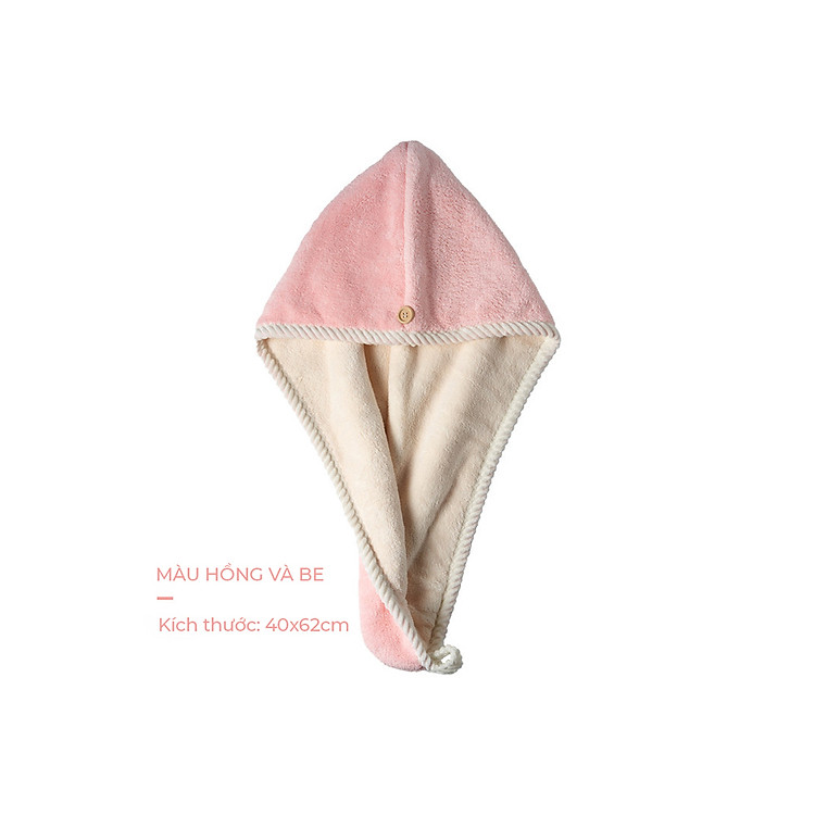 Khăn ủ tóc, khăn quấn đầu khô tóc siêu thấm hút, lau khô siêu tốc, khăn lau khô tóc loại dày cao cấp.