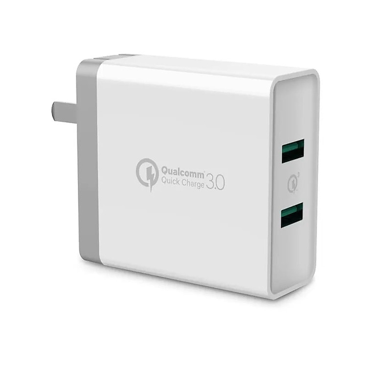 Bộ sạc nhanh 30W 2 cổng Usb Qc3.0 + Qc3.0 36W Usb Charger Quick Charge màu trắng UGREEN 40715CD161 Hàng chính hãng